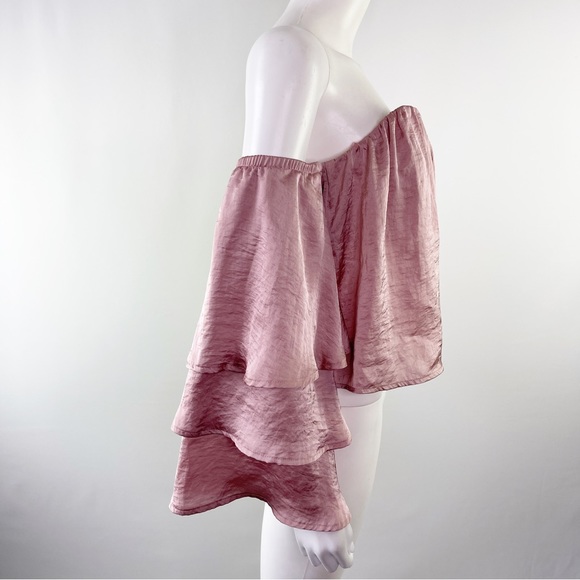 4Si3nna Women's Pink Strapless Off the Shoulder Long Sleeve Top Size S - Picture 7 of 9